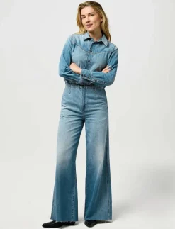 RADIATING COVERALL - Utsvängda jeans