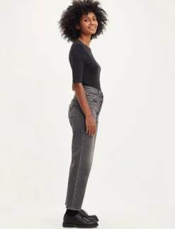 RIBCAGE STRAIGHT ANKLE BLACKS - Straight jeans