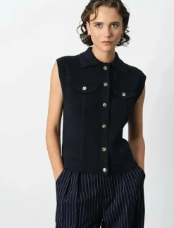 ROLAND KNIT COLLARED GILET - Stickade västar