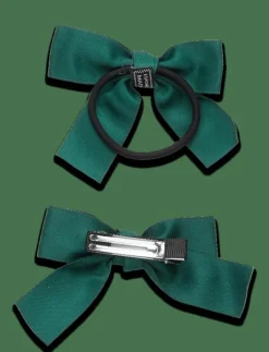 Sandra Bow Clip plus Elastic Green - Hårsnoddar