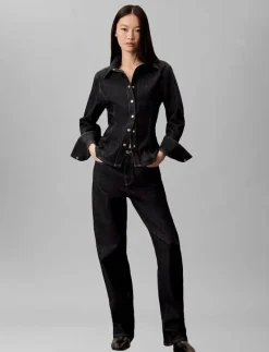 SEAMED SHIRT CLASSIC CK RINSE - Jeansskjortor