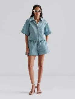 Selene Cropped shirt - Kortärmade skjortor