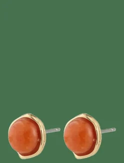 SENSE earrings gold-plated/agate - Studs örhängen