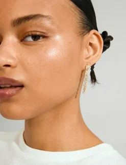 SENSE earrings gold-plated - Hängande örhängen