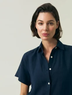 Short Sleeve Linen Shirt - Linneskjortor