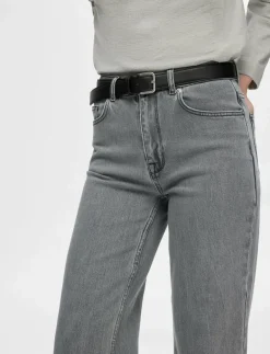 SLFALICE HW WID LONG ELOISE GRE JEA NOOS - Vida byxor