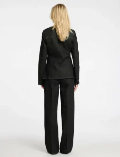 SLFCORA U-NECK FITTED DENIM BLAZER - Enkelknäppta kavajer