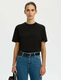 SLFRELAX COLWOMAN SS MOCK NECK TEE NOOS - T-shirts