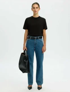 SLFRELAX COLWOMAN SS MOCK NECK TEE NOOS - T-shirts