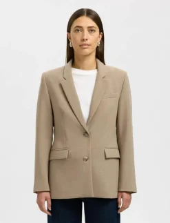 SLFRITA LS CLASSIC BLAZER CAMEL MEL NOOS - Enkelknäppta kavajer