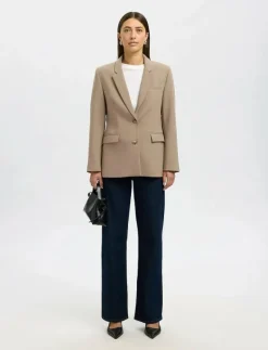 SLFRITA LS CLASSIC BLAZER CAMEL MEL NOOS - Enkelknäppta kavajer