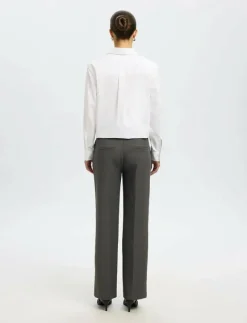 SLFRITA MW WIDE PANT DGM N NOOS - Kostymbyxor