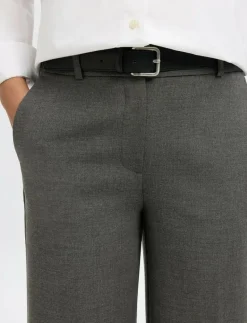 SLFRITA MW WIDE PANT DGM N NOOS - Kostymbyxor