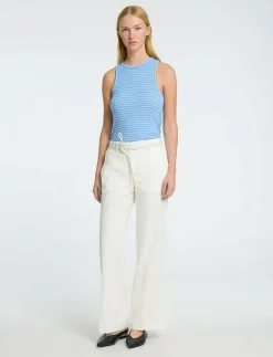 SLFTANIA-RITA MW WIDE PANT NOOS - Linnebyxor