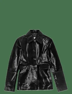 SLIM LEATHER BLAZER - Skinnjackor