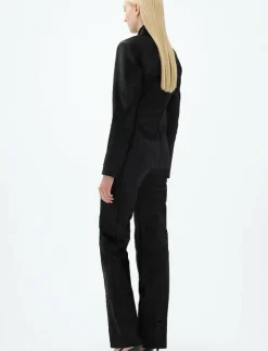 SLIM LEATHER BLAZER - Skinnjackor