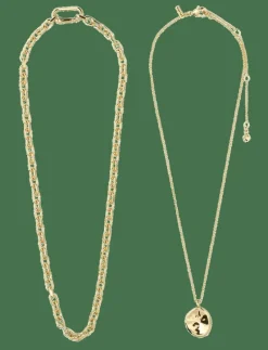 SPARKLE necklace 2-in-1 set, gold-plated - Halsband med hänge