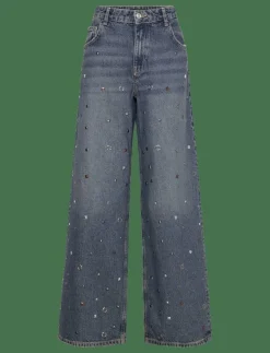Straight-leg jeans with eyelets - Straight jeans