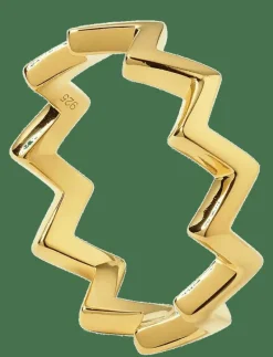 Strict Plain Zigzag Ring Gold - Ringar