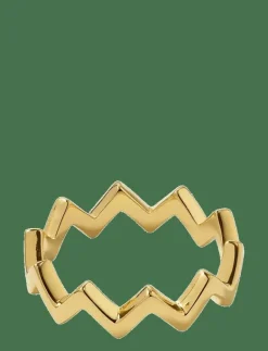 Strict Plain Zigzag Ring Gold - Ringar