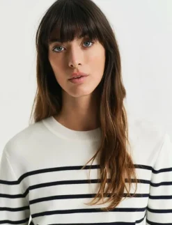 STRIPED COTTON C-NECK - Stickat