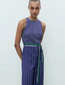 Striped jumpsuit with belt - Jumpsuits
