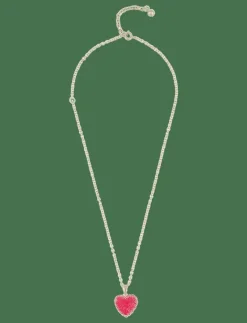 Sugar hearts pendant neck 42 g/red - 42 cm - Kedjehalsband