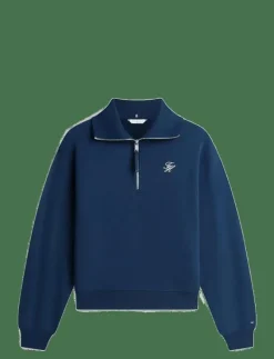 TH SCRIPT HALF ZIP TERRY SWTSHRT - Sweatshirts