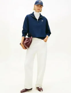 TH SCRIPT HALF ZIP TERRY SWTSHRT - Sweatshirts