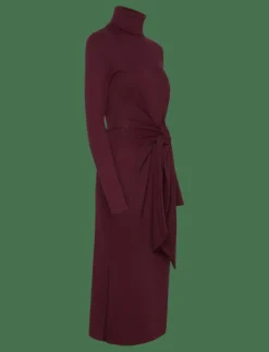 Tie-Front Turtleneck Dress - Midiklänningar