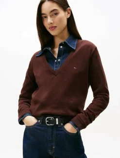 TJW ESSENTIAL VNECK SWEATER EXT - Stickat