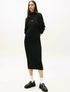 TJW MOCKNECK BADGE SWEATER DRESS - Midiklänningar