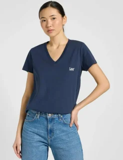 V NECK TEE - T-shirts