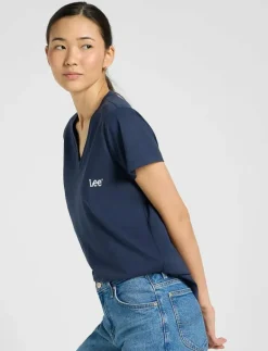 V NECK TEE - T-shirts