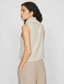 VIBELUNA HIGH NECK S/L KNIT VEST-NOOS - Stickade västar