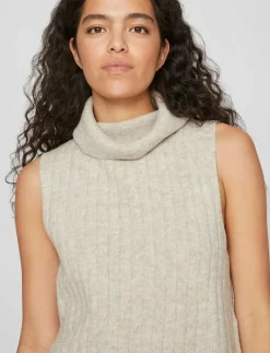 VIBELUNA HIGH NECK S/L KNIT VEST-NOOS - Stickade västar