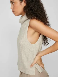 VIBELUNA HIGH NECK S/L KNIT VEST-NOOS - Stickade västar