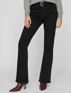 VIBETTY RW FLARED JEANS BLK OSC221-NOOS - Utsvängda jeans