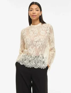 VICARRIE L/S LACE TOP - Långärmade blusar
