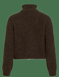 VIGLEEBA HIGH NECK L/S RIB KNIT TOP - Polotröjor