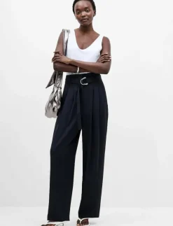 VINNIE D.RING BELTED TROUSER - Kostymbyxor