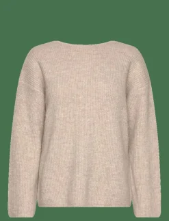 VIRETTA O-NECK L/S KNIT BOW TOP/LN - Stickat