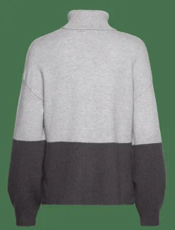 VIRIL BLOCKING ROLL-NK L/S KNIT TOP-NOOS - Stickat