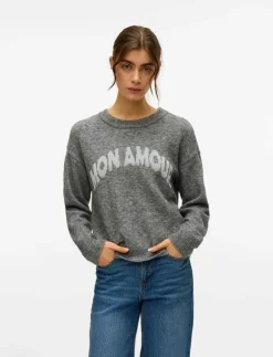 VMAMOREMIO LS O-NECK PULLOVER BOO - Stickat
