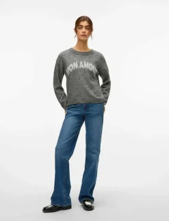 VMAMOREMIO LS O-NECK PULLOVER BOO - Stickat