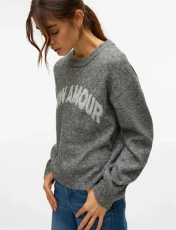 VMAMOREMIO LS O-NECK PULLOVER BOO - Stickat