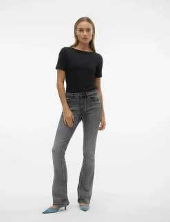 VMFLASH MR FLARED JEANS LI213 GA NOOS - Utsvängda jeans