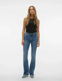 VMFLASH MR FLARED JEANS LI347 GA NOOS - Utsvängda jeans
