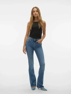 VMFLASH MR FLARED JEANS LI347 GA NOOS - Utsvängda jeans