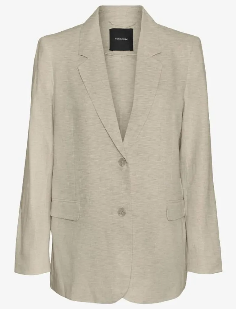 VMMINDY LS LOOSE LINEN BLAZER MIX - Enkelknäppta kavajer